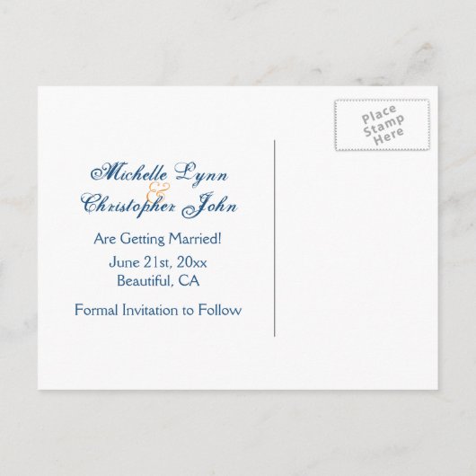 Farbenfrohe Fische Tropische Save the Date Hochzei Ankündigungspostkarte (Rückseite)