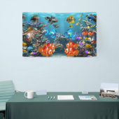 Farbenfrohe Fische und Coil Aquarium Banner (Messeveranstaltung)