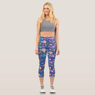 Farbenfrohe Fische unter Wasser Capri Leggings