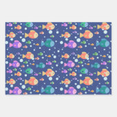 Farbenfrohe Fische unter Wasser Geschenkpapier Set (Vorderseite 3)
