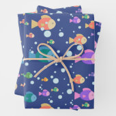 Farbenfrohe Fische unter Wasser Geschenkpapier Set (Beispiel)