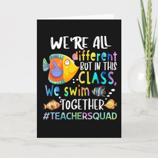 Farbenfrohe Fische Wir sind alle verschieden, wir Dankeskarte (Vorderseite)