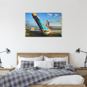 Farbenfrohe Fischerboote am Meer Leinwanddruck (Insitu (Schlafzimmer))