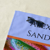 Farbenfrohe Fischfarbe Regenbogenforelle Strandtuch (Beispiel)