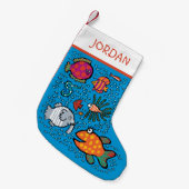 Farbenfrohe Fischfreunde Kleiner Weihnachtsstrumpf (Vorderansicht (hängend))