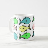 Farbenfrohe Fischgestaltung Kaffeetasse (Vorderseite Links)