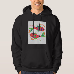 Farbenfrohe Fischkunst Hoodie