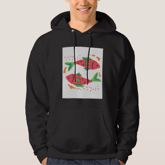 Farbenfrohe Fischkunst Hoodie (Vorderseite)