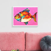 Farbenfrohe Fischkunst Leinwanddruck (Insitu (Wohnzimmer))