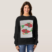 Farbenfrohe Fischkunst Sweatshirt (Vorne ganz)