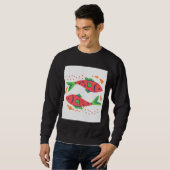 Farbenfrohe Fischkunst Sweatshirt (Vorne ganz)