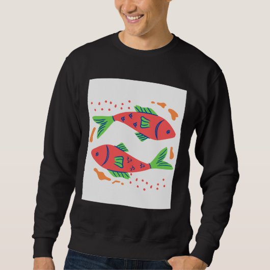 Farbenfrohe Fischkunst Sweatshirt (Vorderseite)