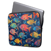 Farbenfrohe Fischküste Laptopschutzhülle (Vorderseite Links)