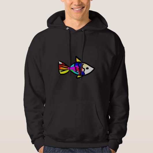 Farbenfrohe Fischmalerei Hoodie (Vorderseite)