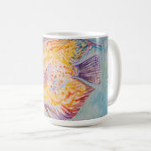 Farbenfrohe Fischmeer-Muster Wasserfarbe Kaffeetasse (VorderseiteRechts)