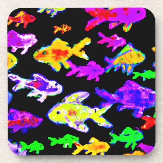 Farbenfrohe Fischmuster Malerei Art. Jetzt kaufen Getränkeuntersetzer (Vorderseite)
