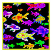 Farbenfrohe Fischmuster Malerei Art. Jetzt kaufen Poster (Vorderseite)