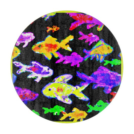 Farbenfrohe Fischmuster Malerei Art. Jetzt kaufen Schneidebrett (Vorderseite)