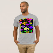 Farbenfrohe Fischmuster Malerei Art. Jetzt kaufen T-Shirt (Vorne ganz)