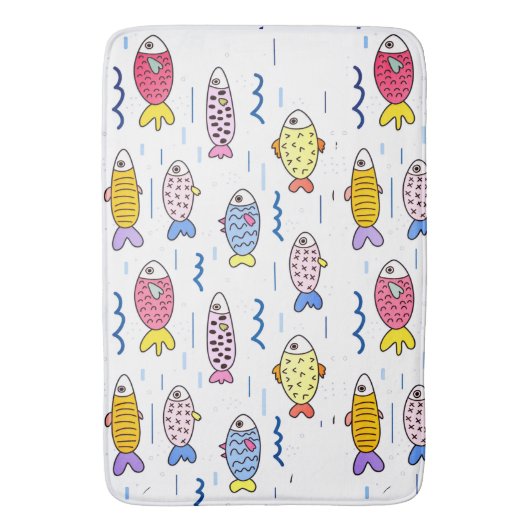 Farbenfrohe Fischschule Badematte (Vorderseite Vertikal)