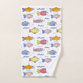 Farbenfrohe Fischschule Badhandtuch Set (Handtuch)
