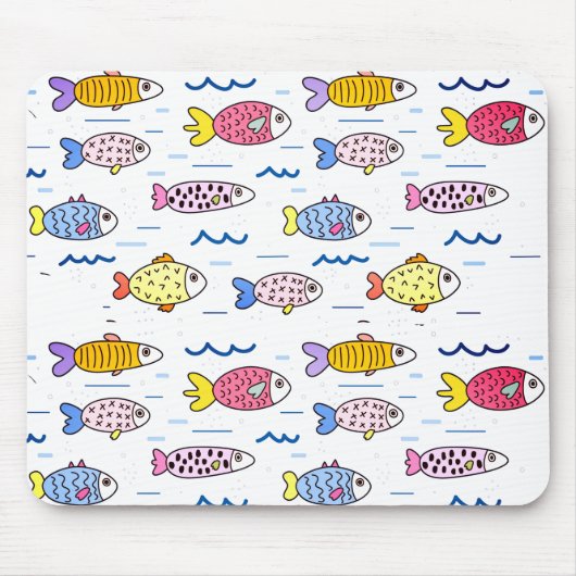 Farbenfrohe Fischschule Mousepad (Vorne)