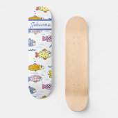 Farbenfrohe Fischschule Skateboard (Vorderseite)