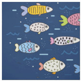 Farbenfrohe Fischschule Stoff (Muster)