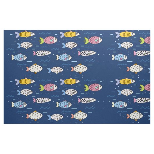 Farbenfrohe Fischschule Stoff (Fat Quarter (45,7 x 55,9 cm))