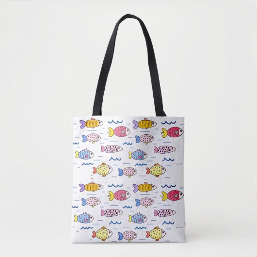 Farbenfrohe Fischschule Tasche (Vorderseite)