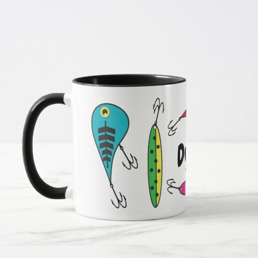 Farbenfrohe Fischschwärme Name Kaffee Tasse (Links)