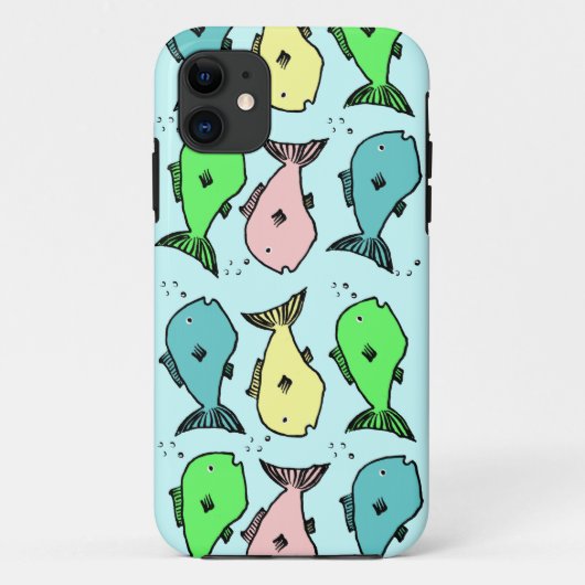Farbenfrohe Fish Phone Case - Horizontales Design (Rückseite)