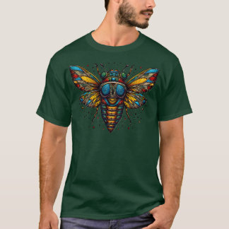 Farbenfrohe Flagge Cicada Eastern Brood X Wiederau T-Shirt