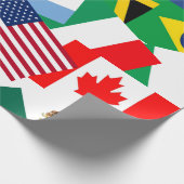 Farbenfrohe Flaggen rund um das Geschenk der Welt Geschenkpapier (Ecke)