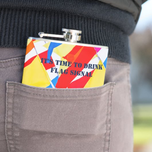 Farbenfrohe Flaggen. Zeit, das Flaggensignal zu tr Flachmann (Beispiel)