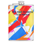 Farbenfrohe Flaggen. Zeit, das Flaggensignal zu tr Flachmann (Vorderseite)