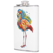 Farbenfrohe Flamingo-Abstrakt-Pinselstrich-Vogel-K Flachmann (Links)