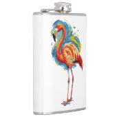 Farbenfrohe Flamingo-Abstrakt-Pinselstrich-Vogel-K Flachmann (Rechts)