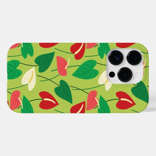 Farbenfrohe Flamingo-Blume Case-Mate iPhone Hülle (Rückseite (Horizontal))