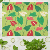 Farbenfrohe Flamingo-Blume Geschirrtuch (Gefaltet)