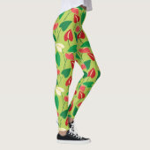 Farbenfrohe Flamingo-Blume Muster Leggings (Rechts)