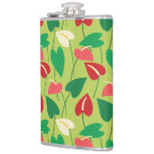 Farbenfrohe Flamingo-Blume Mustersäulenkerne Flachmann (Links)