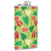 Farbenfrohe Flamingo-Blume Mustersäulenkerne Flachmann (Rechts)