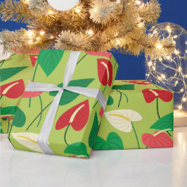 Farbenfrohe Flamingo-Blume-Musterverpackungspapier Geschenkpapier