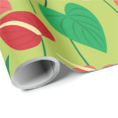 Farbenfrohe Flamingo-Blume-Musterverpackungspapier Geschenkpapier (Rolleneckpunkt)