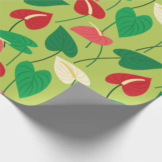 Farbenfrohe Flamingo-Blume-Musterverpackungspapier Geschenkpapier (Ecke)