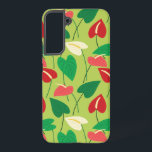 Farbenfrohe Flamingo-Blume Samsung Galaxy Hülle<br><div class="desc">Rote,  grüne und weiße Flamingo-Blume.</div>