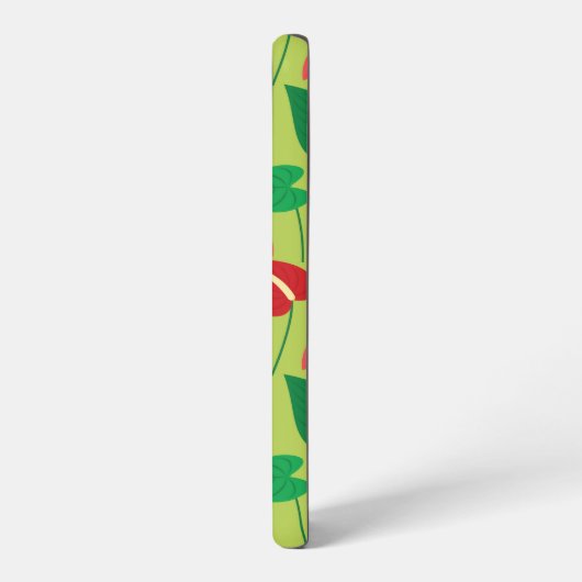 Farbenfrohe Flamingo-Blume Samsung Galaxy Hülle (Linke Seite)