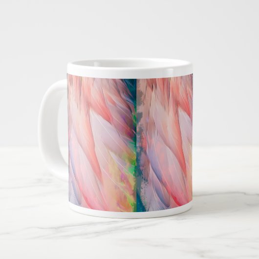Farbenfrohe Flamingo Feathers Spezialität Tasse (Vorderseite Links)