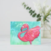 Farbenfrohe Flamingo-Malerkarte Postkarte (Stehend Vorderseite)